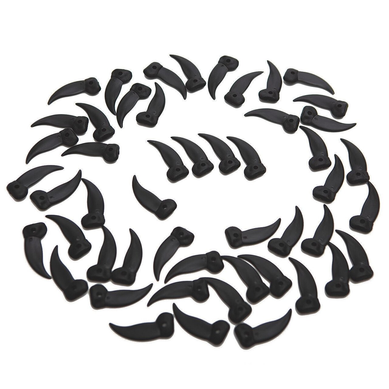 S&S Worldwide Plastic Bear Claw Beads, Black, 50mm long (approx. 2") w/3mm Stringing Hole, For Native American Crafts, Costumes, Jewelry, Bag of 50 pieces.